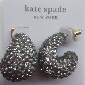 Kate Spade New Sparkly Silver Crescent Earrings